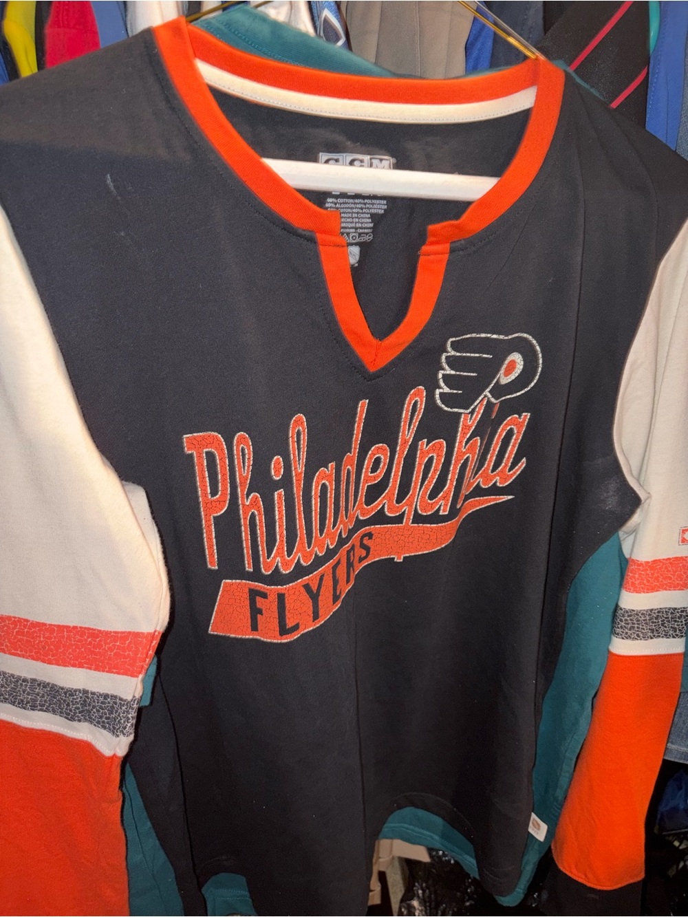 Philadelphia Flyers CCM vintage collection hockey jersey nhl shirt size large